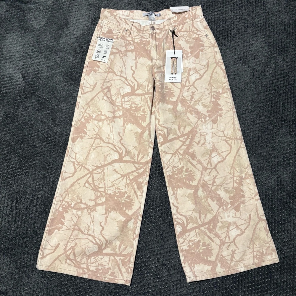 Refrain LA Wide Leg Camo Print Jeans Women 7/28 Y2K Baggy Skater Denim NWT‎